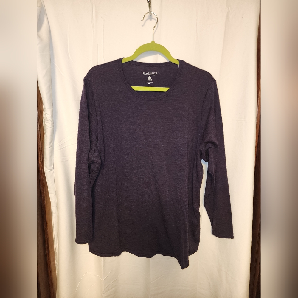 Merino wool plus size base layer long sleeve shirt